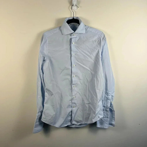 SuitSupply French Cuff Long Sleeve Button Up Dress Shirt 38/15 - Picture 1 of 7